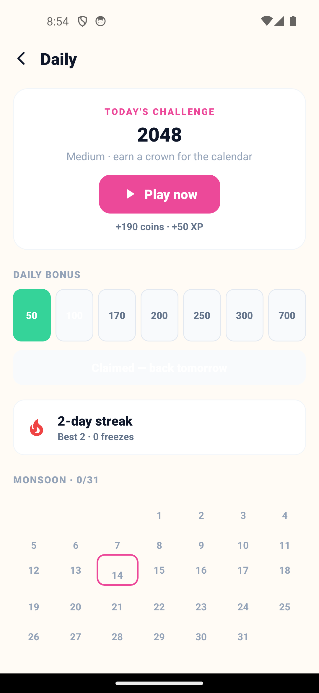 Daily challenge